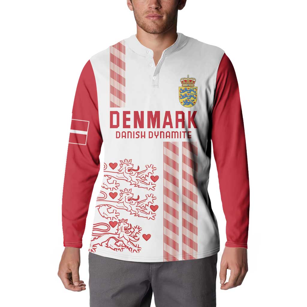 Custom Denmark Football Button Sweatshirt Danish Dynamite White Version