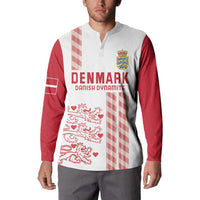 Custom Denmark Football Button Sweatshirt Danish Dynamite White Version