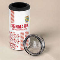 Custom Denmark Football 4 in 1 Can Cooler Tumbler Danish Dynamite White Version