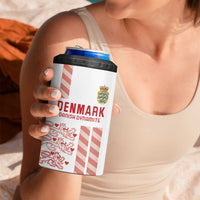 Custom Denmark Football 4 in 1 Can Cooler Tumbler Danish Dynamite White Version