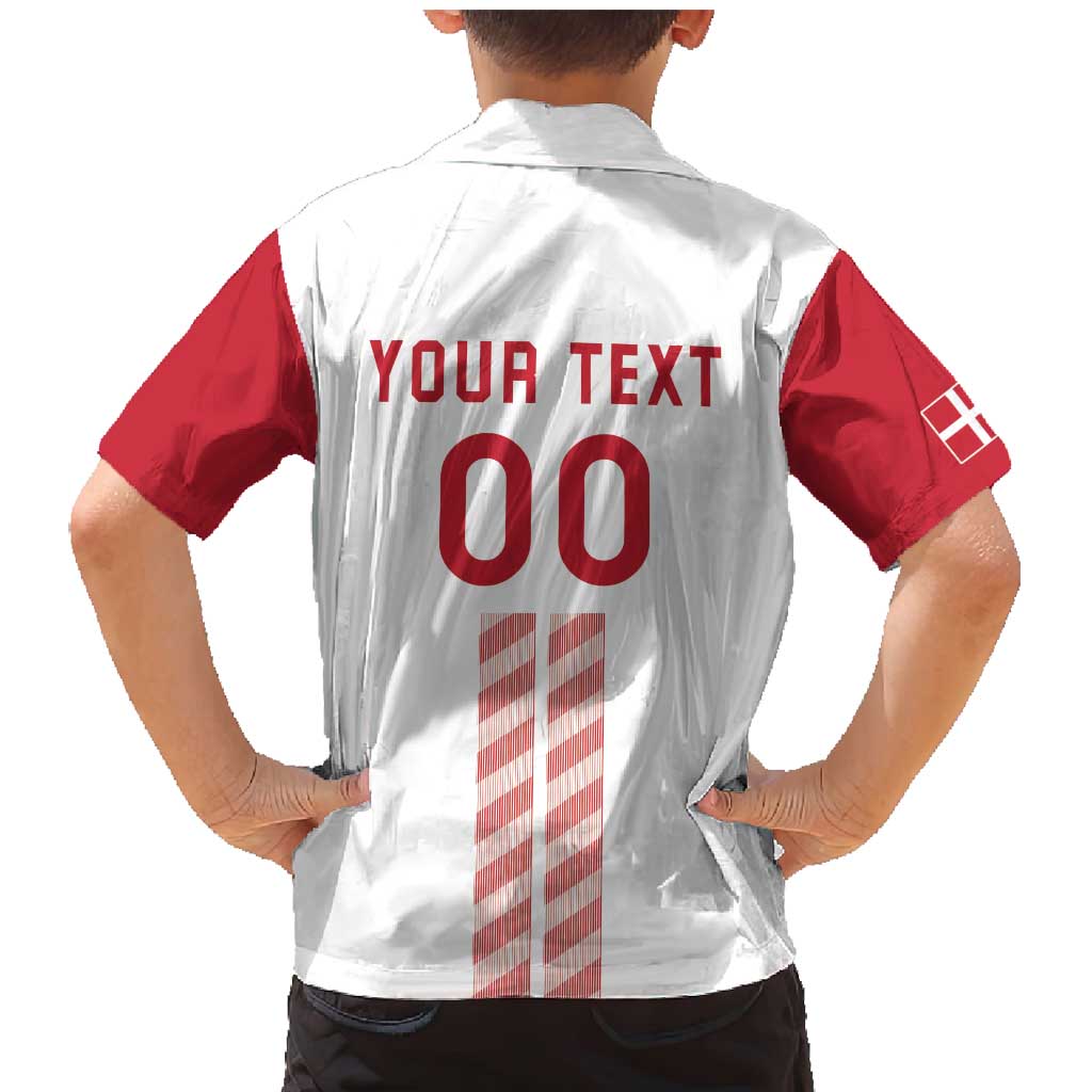 Custom Denmark Football Family Matching Mermaid Dress and Hawaiian Shirt Danish Dynamite White Version