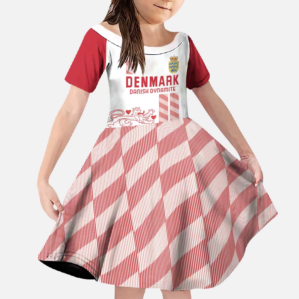 Custom Denmark Football Family Matching Off Shoulder Maxi Dress and Hawaiian Shirt Danish Dynamite White Version