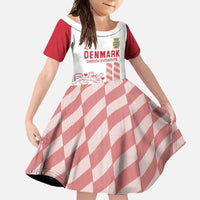 Custom Denmark Football Family Matching Off Shoulder Maxi Dress and Hawaiian Shirt Danish Dynamite White Version