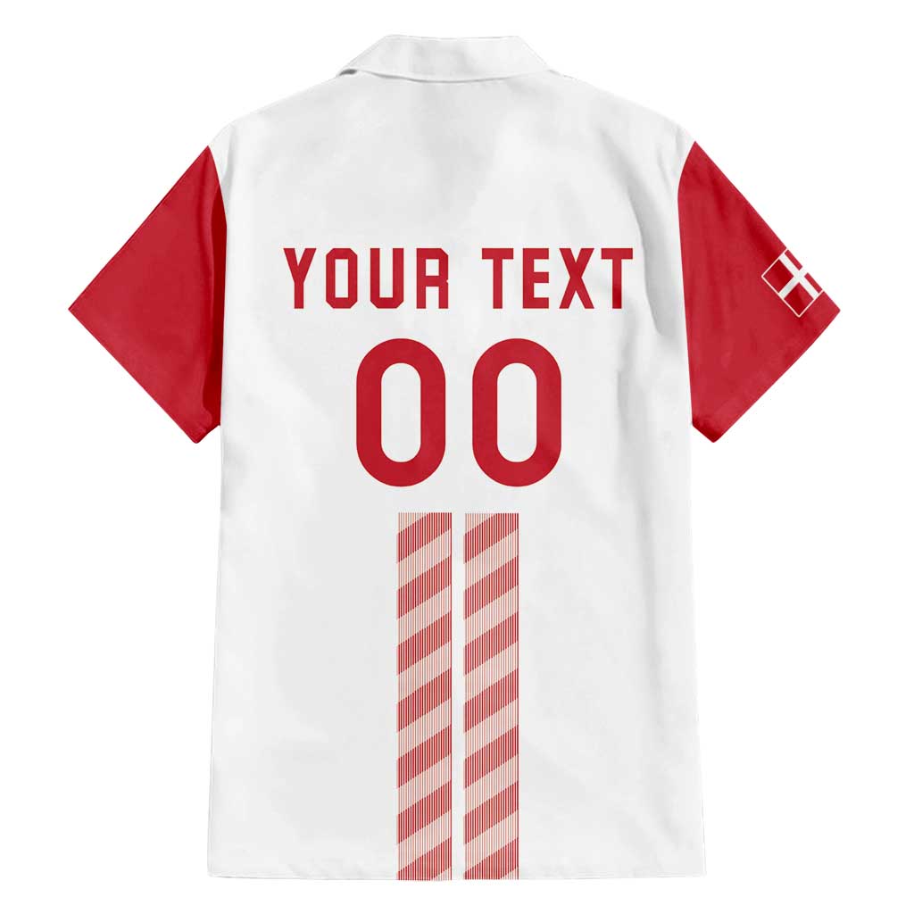 Custom Denmark Football Family Matching Off Shoulder Short Dress and Hawaiian Shirt Danish Dynamite White Version