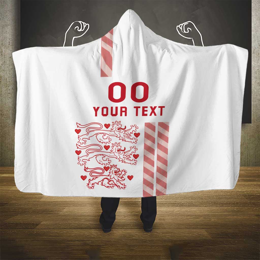 Custom Denmark Football Hooded Blanket Danish Dynamite White Version