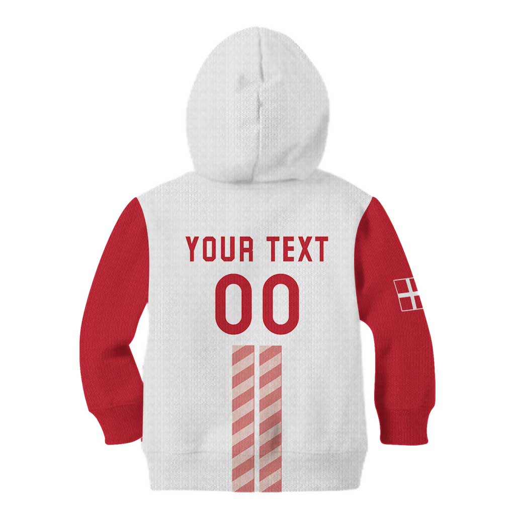 Custom Denmark Football Kid Hoodie Danish Dynamite White Version