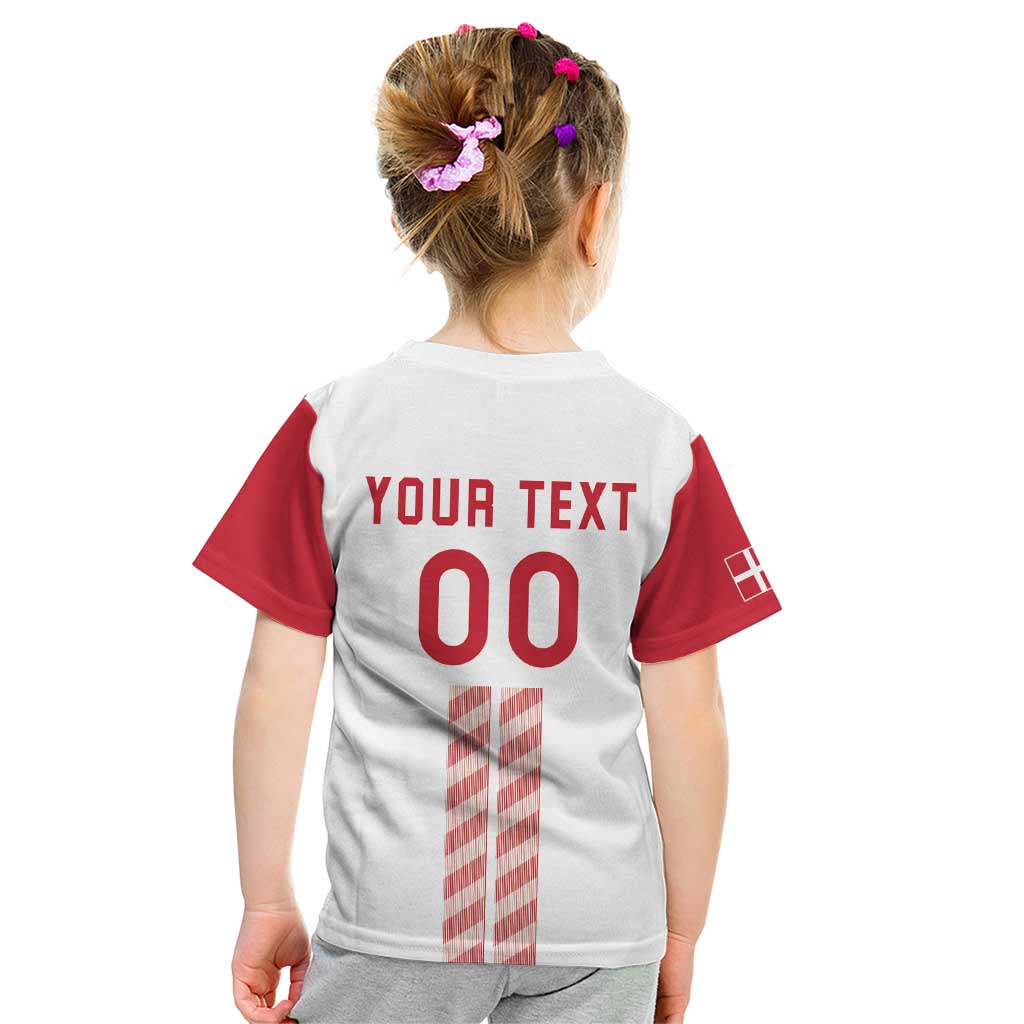 Custom Denmark Football Kid T Shirt Danish Dynamite White Version