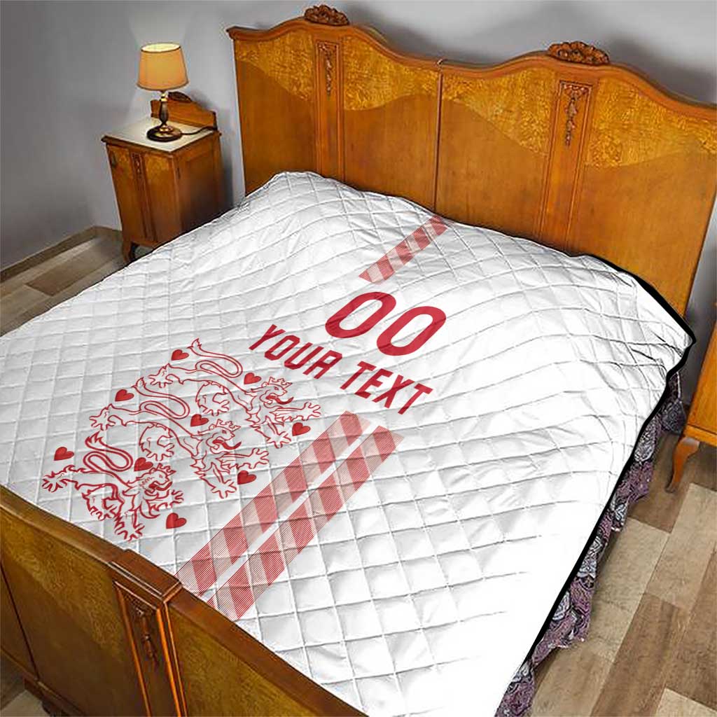 Custom Denmark Football Quilt Danish Dynamite White Version