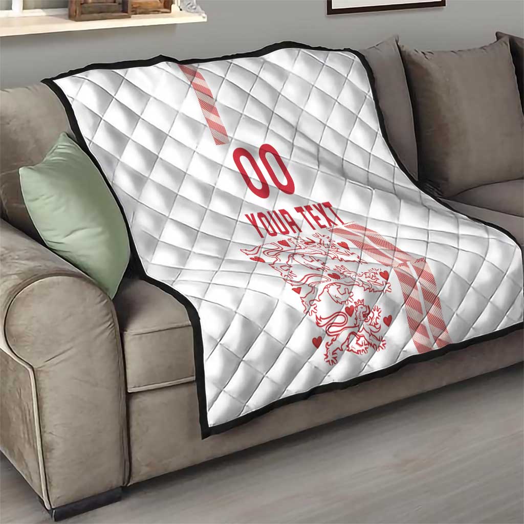 Custom Denmark Football Quilt Danish Dynamite White Version