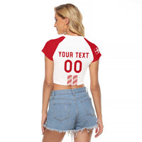 Custom Denmark Football Raglan Cropped T Shirt Danish Dynamite White Version