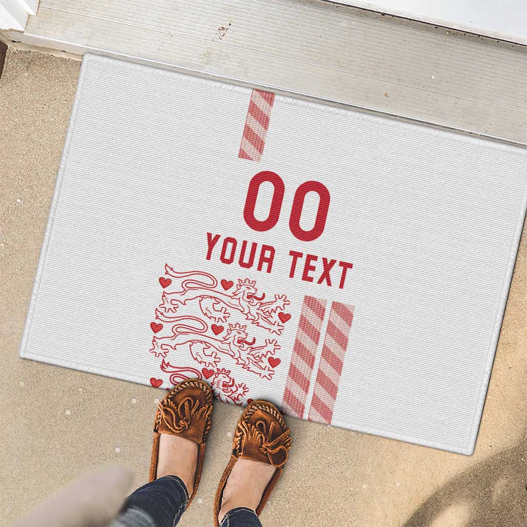 Custom Denmark Football Rubber Doormat Danish Dynamite White Version