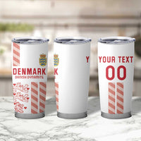 Custom Denmark Football Tumbler Cup Danish Dynamite White Version