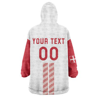 Custom Denmark Football Wearable Blanket Hoodie Danish Dynamite White Version