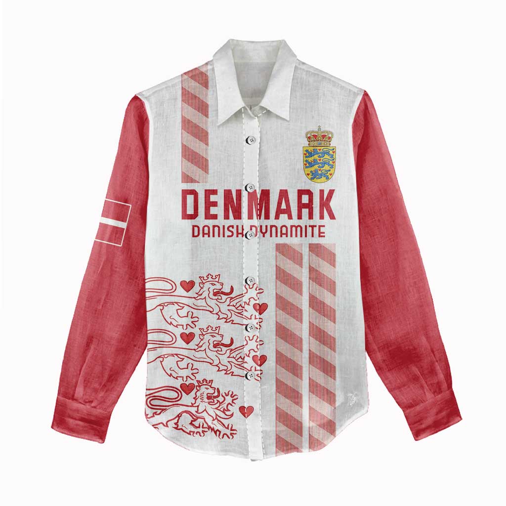 Custom Denmark Football Women Casual Shirt Danish Dynamite White Version