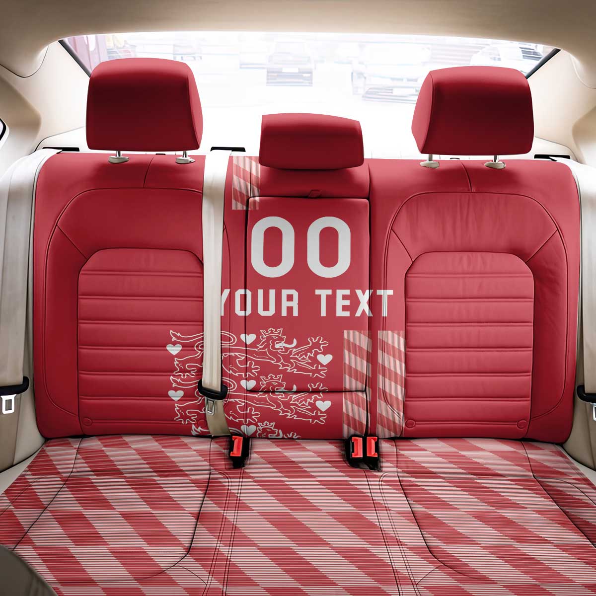 Custom Denmark Football Back Car Seat Cover Danish Dynamite Red Version