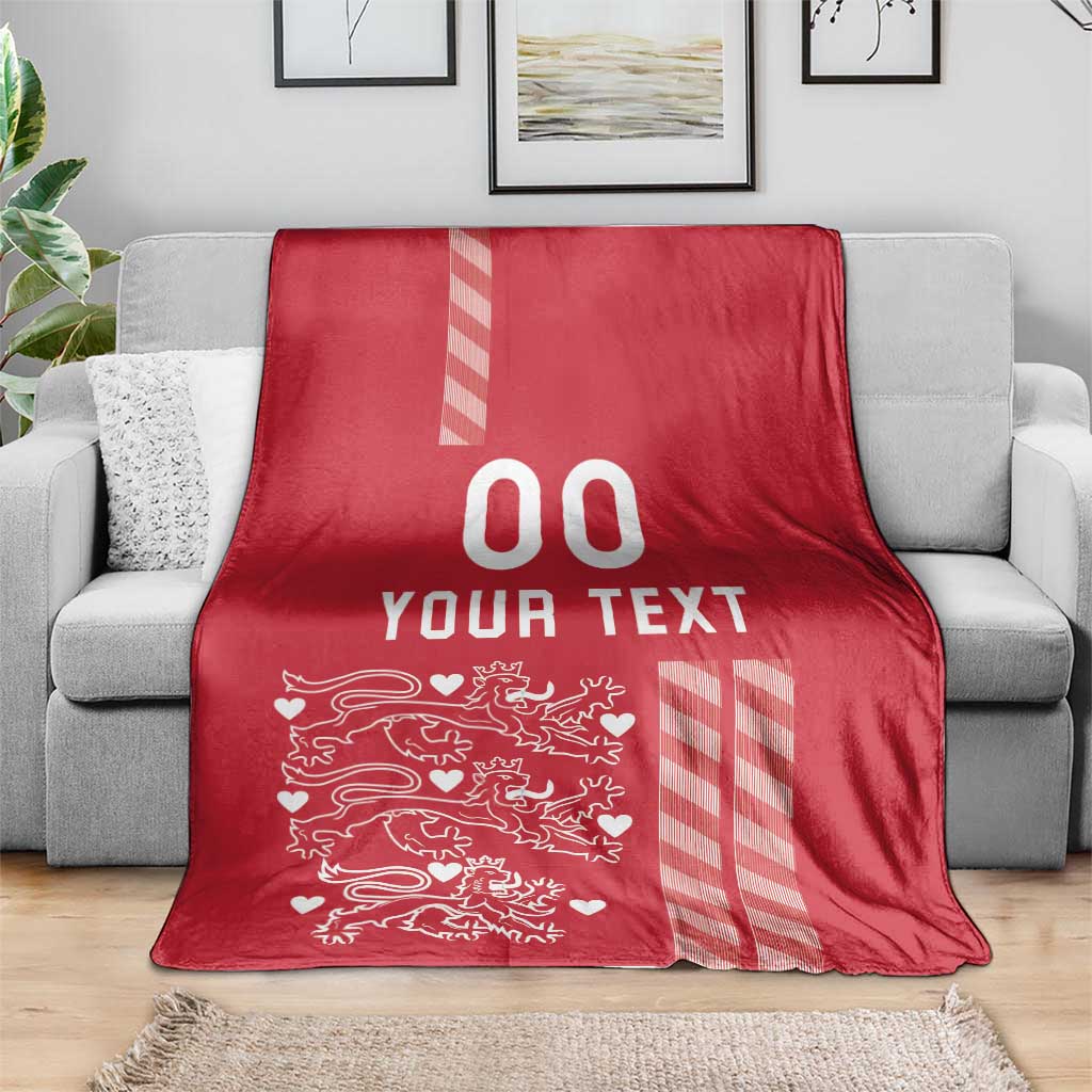 Custom Denmark Football Blanket Danish Dynamite Red Version