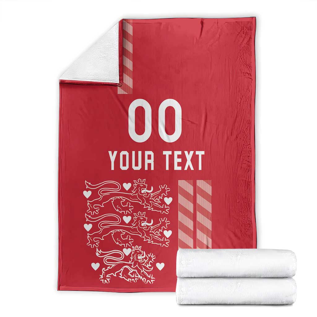 Custom Denmark Football Blanket Danish Dynamite Red Version