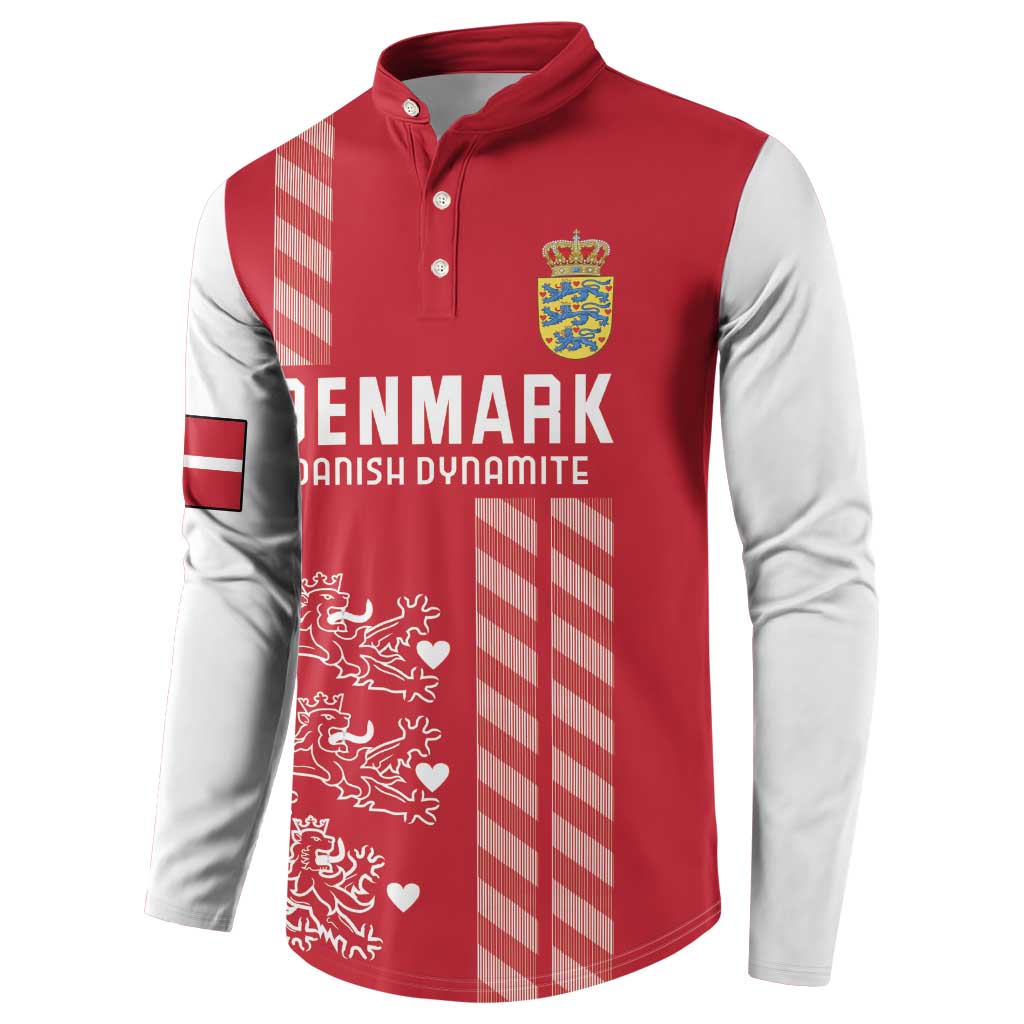 Custom Denmark Football Button Sweatshirt Danish Dynamite Red Version