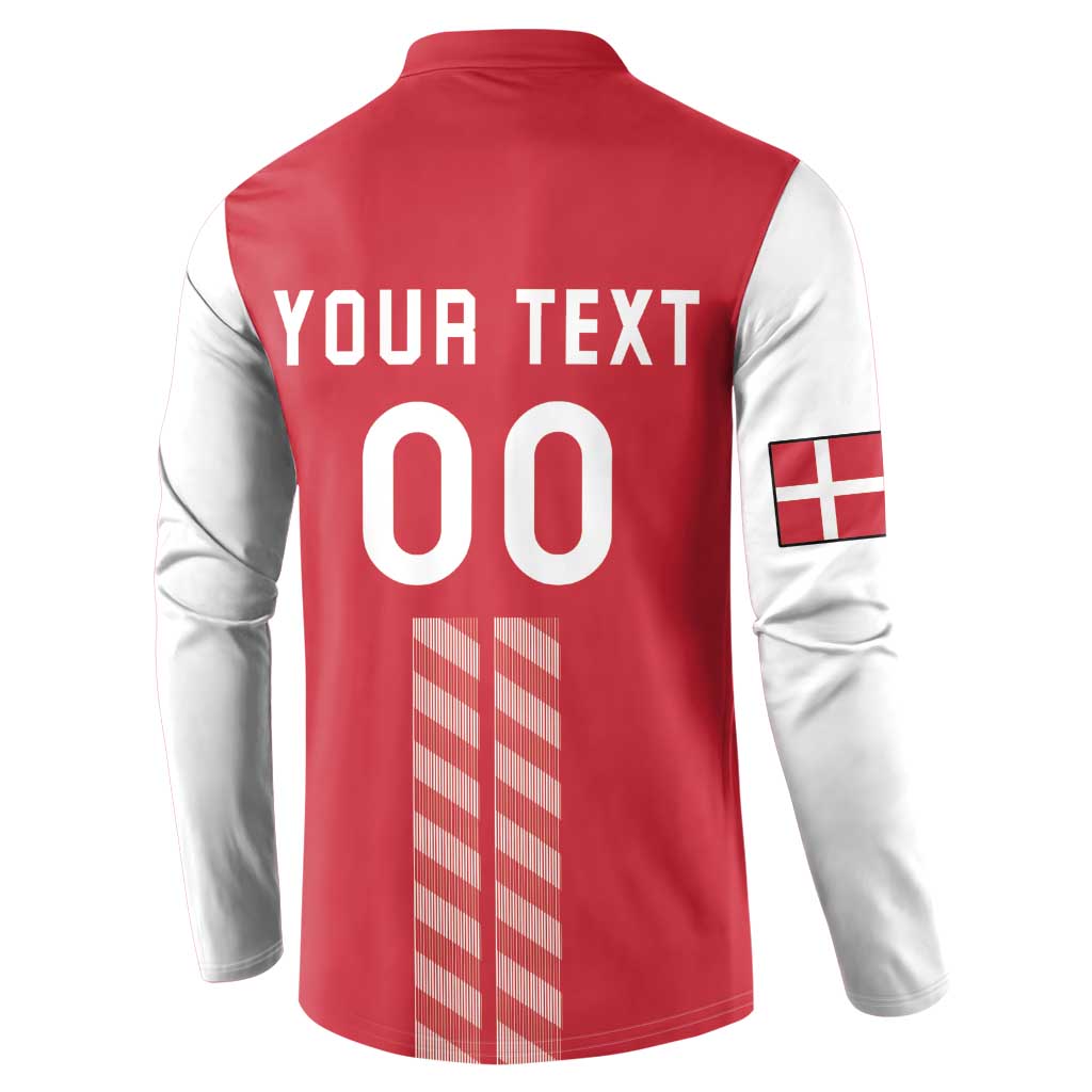 Custom Denmark Football Button Sweatshirt Danish Dynamite Red Version