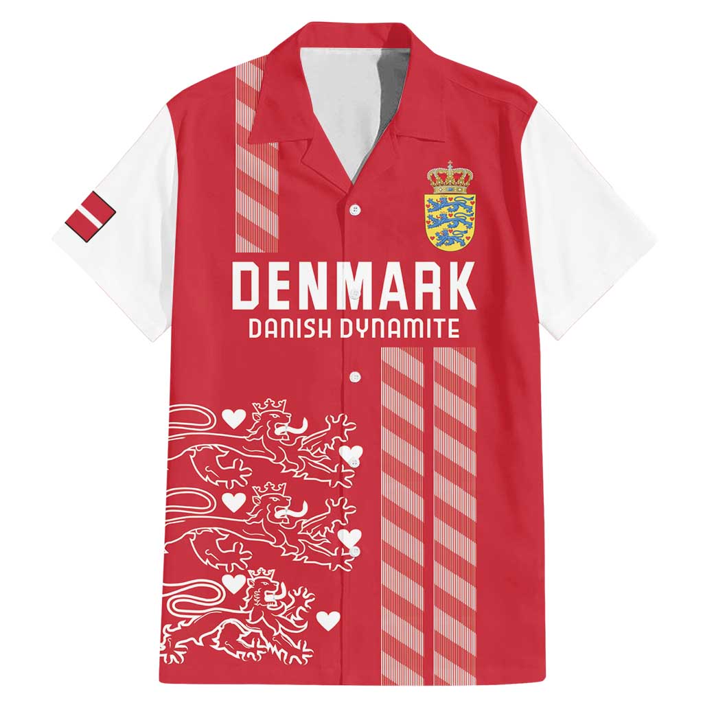 Custom Denmark Football Family Matching Mermaid Dress and Hawaiian Shirt Danish Dynamite Red Version