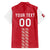 Custom Denmark Football Family Matching Off The Shoulder Long Sleeve Dress and Hawaiian Shirt Danish Dynamite Red Version