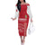 Custom Denmark Football Family Matching Off The Shoulder Long Sleeve Dress and Hawaiian Shirt Danish Dynamite Red Version