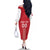 Custom Denmark Football Family Matching Off The Shoulder Long Sleeve Dress and Hawaiian Shirt Danish Dynamite Red Version