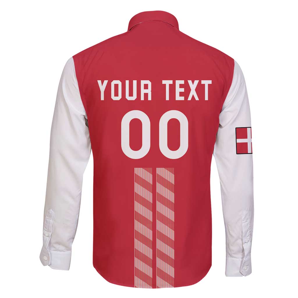 Custom Denmark Football Family Matching Off Shoulder Maxi Dress and Hawaiian Shirt Danish Dynamite Red Version