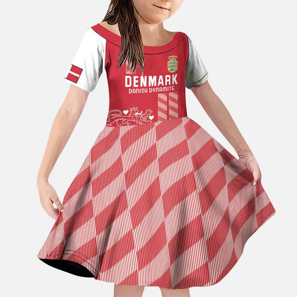 Custom Denmark Football Family Matching Puletasi and Hawaiian Shirt Danish Dynamite Red Version