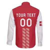 Custom Denmark Football Family Matching Short Sleeve Bodycon Dress and Hawaiian Shirt Danish Dynamite Red Version