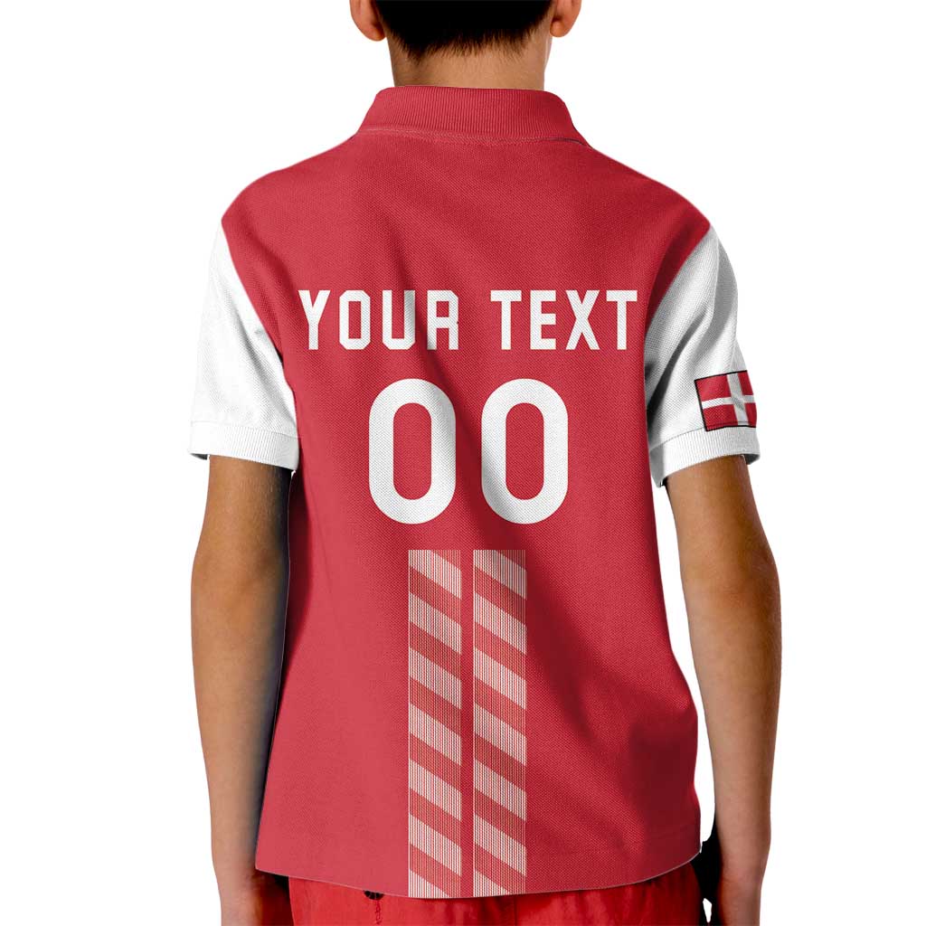 Custom Denmark Football Kid Polo Shirt Danish Dynamite Red Version