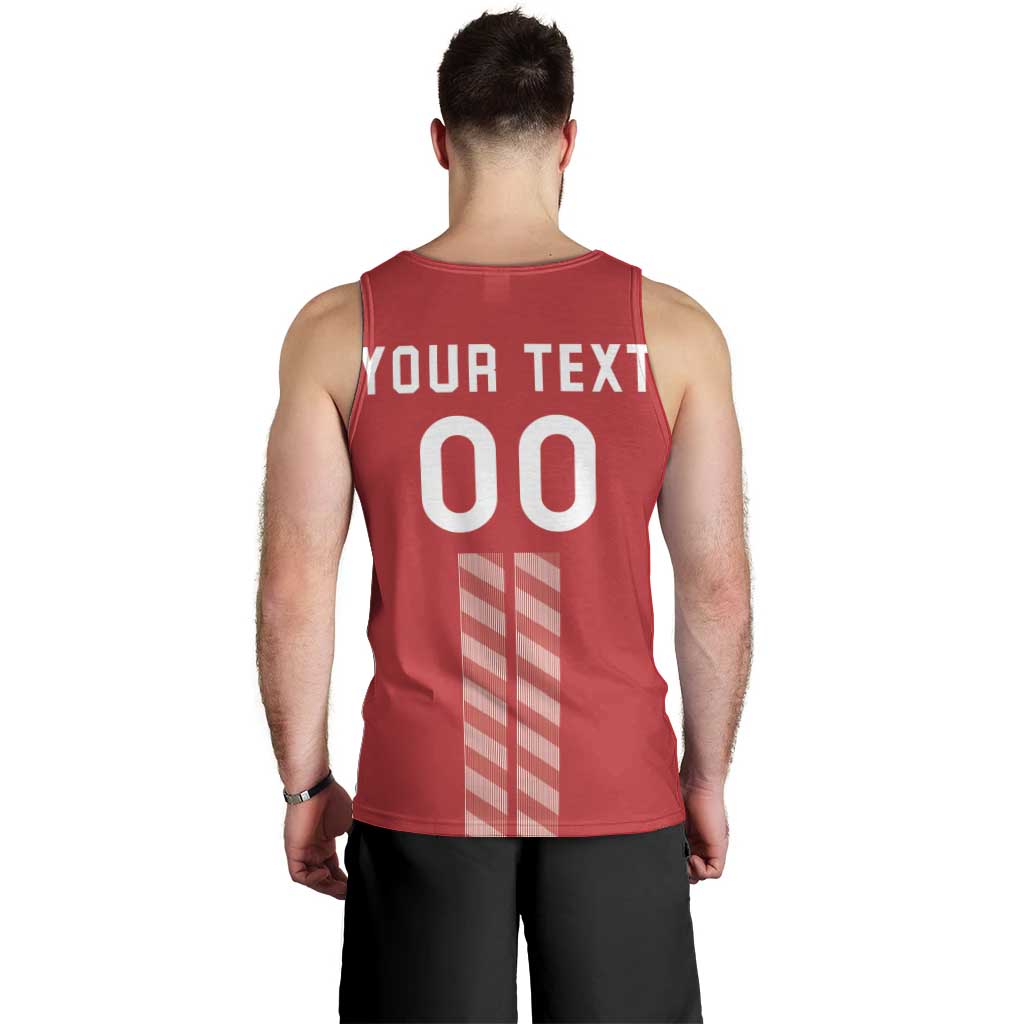Custom Denmark Football Men Tank Top Danish Dynamite Red Version