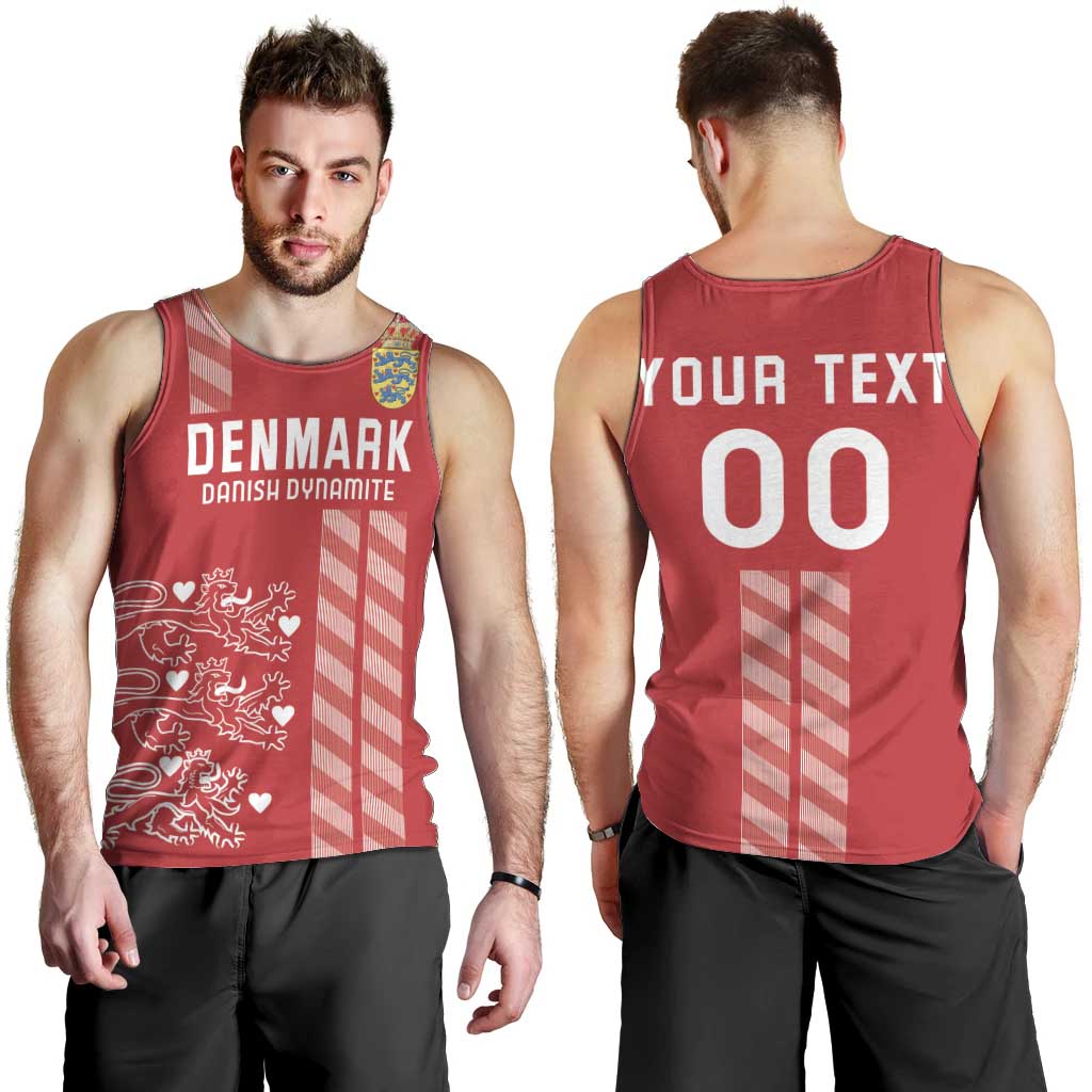 Custom Denmark Football Men Tank Top Danish Dynamite Red Version