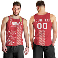 Custom Denmark Football Men Tank Top Danish Dynamite Red Version