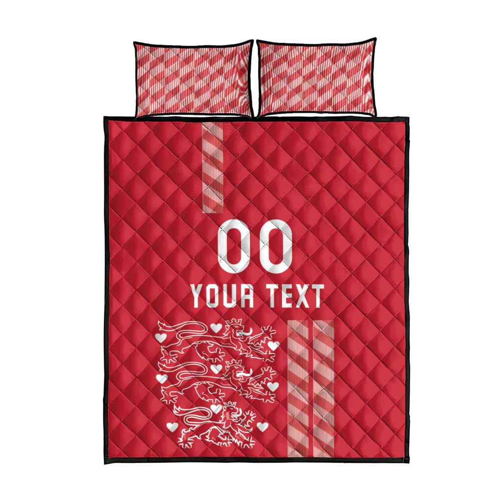 Custom Denmark Football Quilt Bed Set Danish Dynamite Red Version