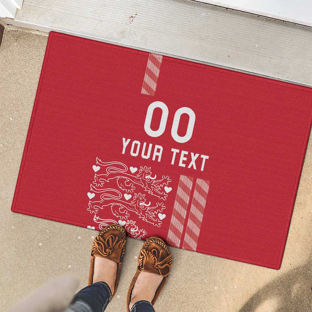 Custom Denmark Football Rubber Doormat Danish Dynamite Red Version