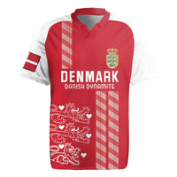 Custom Denmark Football Rugby Jersey Danish Dynamite Red Version