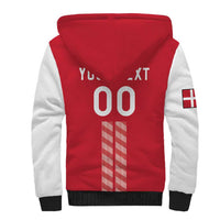 Custom Denmark Football Sherpa Hoodie Danish Dynamite Red Version