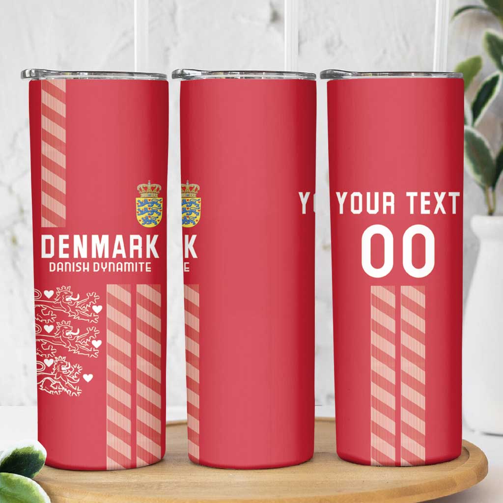 Custom Denmark Football Skinny Tumbler Danish Dynamite Red Version