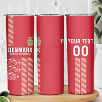 Custom Denmark Football Skinny Tumbler Danish Dynamite Red Version