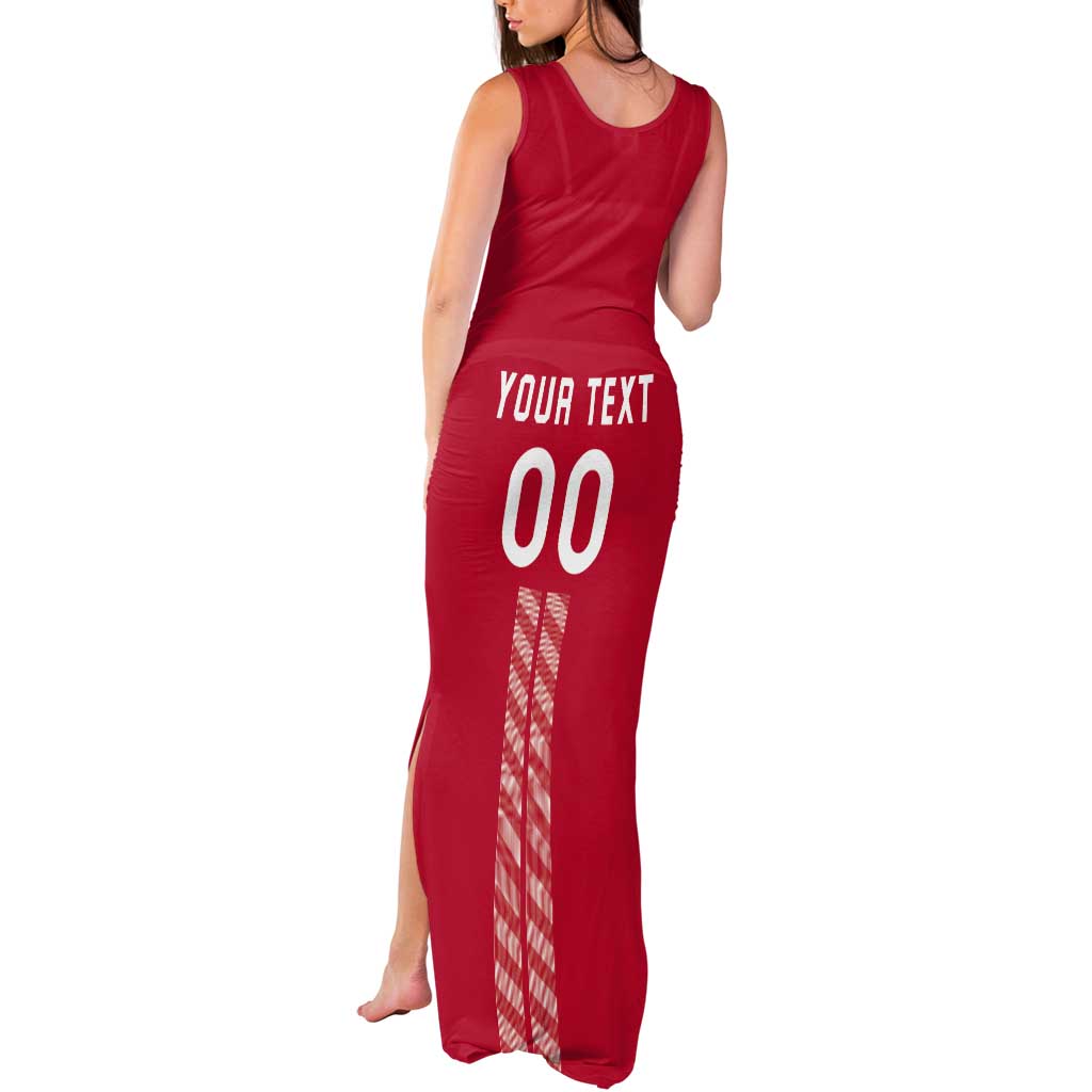Custom Denmark Football Tank Maxi Dress Danish Dynamite Red Version