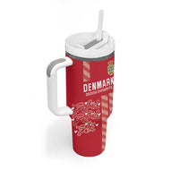 Custom Denmark Football Tumbler With Handle Danish Dynamite Red Version