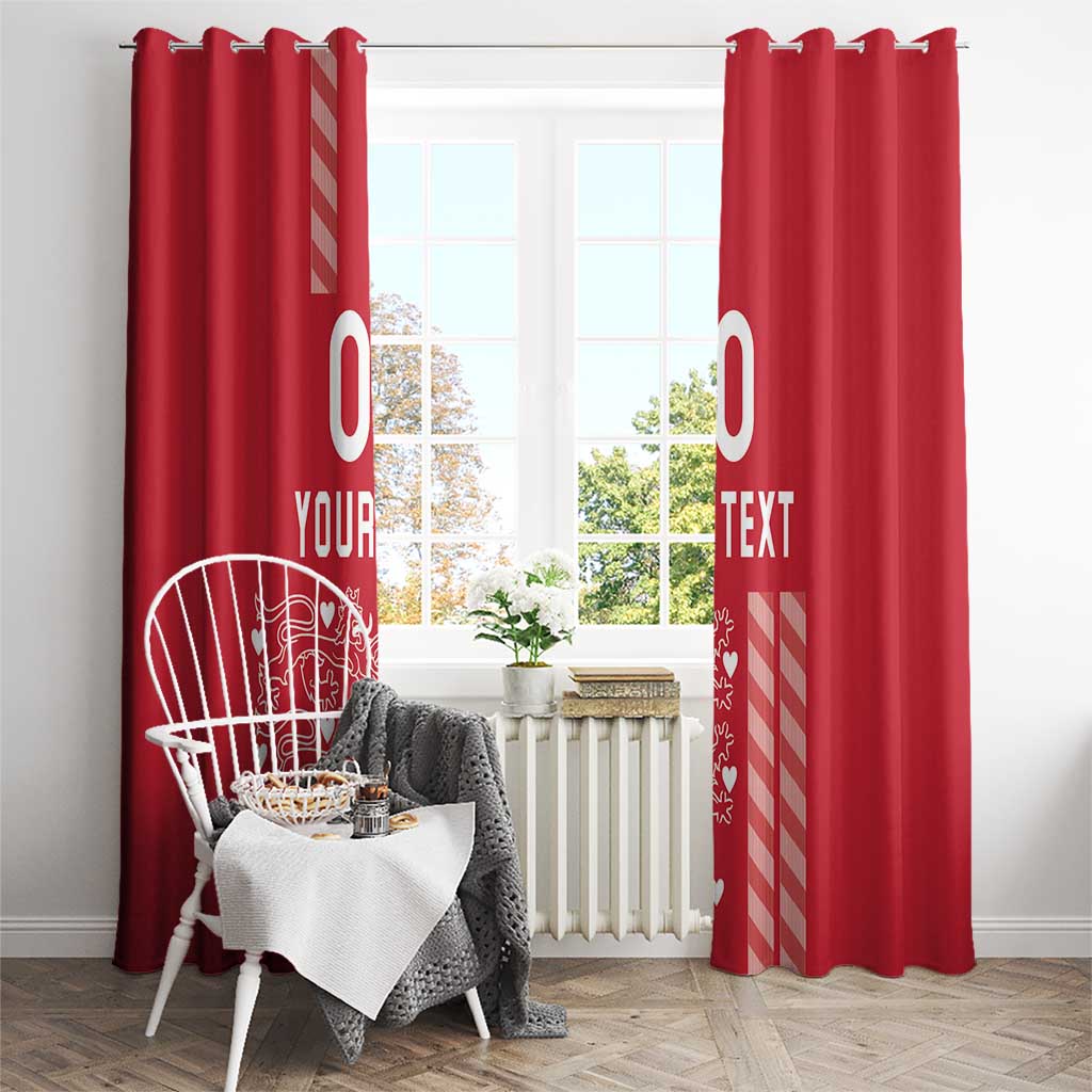 Custom Denmark Football Window Curtain Danish Dynamite Red Version