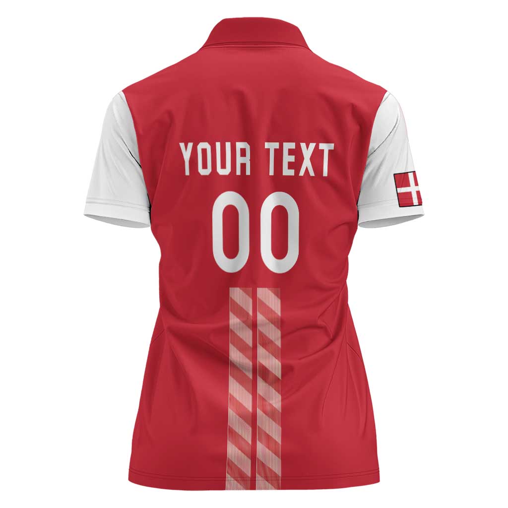 Custom Denmark Football Women Polo Shirt Danish Dynamite Red Version