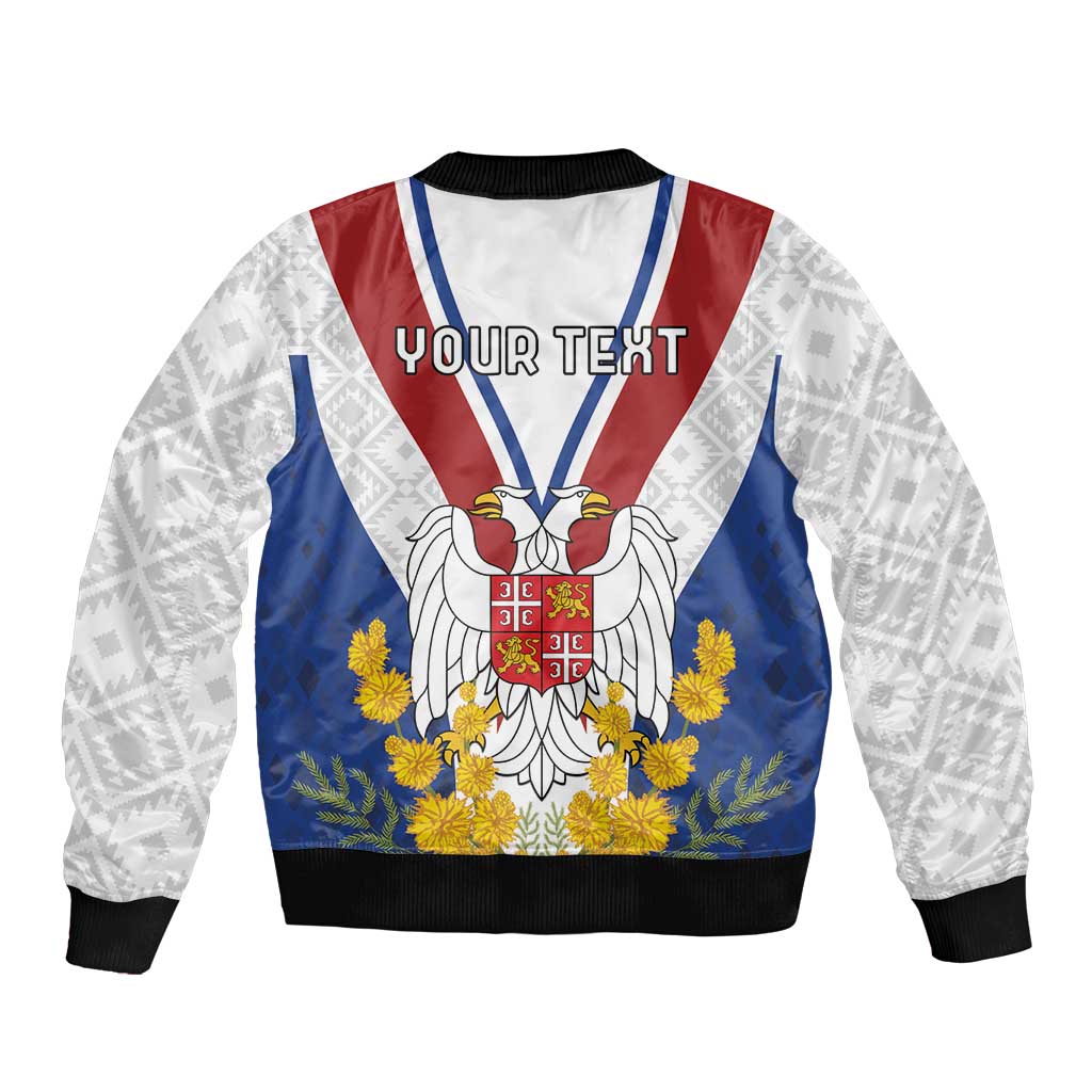 Personalized Serbia and Montenegro National Day Bomber Jacket Coat Of Arms Flag Style Since1992