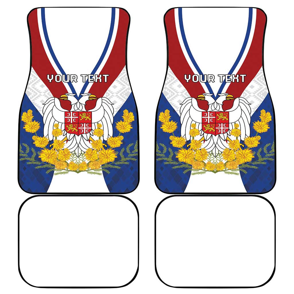 Personalized Serbia and Montenegro National Day Car Mats Coat Of Arms Flag Style Since1992