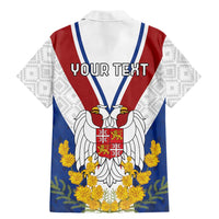 Personalized Serbia and Montenegro National Day Family Matching Mermaid Dress and Hawaiian Shirt Coat Of Arms Flag Style Since1992