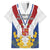 Personalized Serbia and Montenegro National Day Family Matching Off The Shoulder Long Sleeve Dress and Hawaiian Shirt Coat Of Arms Flag Style Since1992