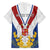 Personalized Serbia and Montenegro National Day Family Matching Off The Shoulder Long Sleeve Dress and Hawaiian Shirt Coat Of Arms Flag Style Since1992