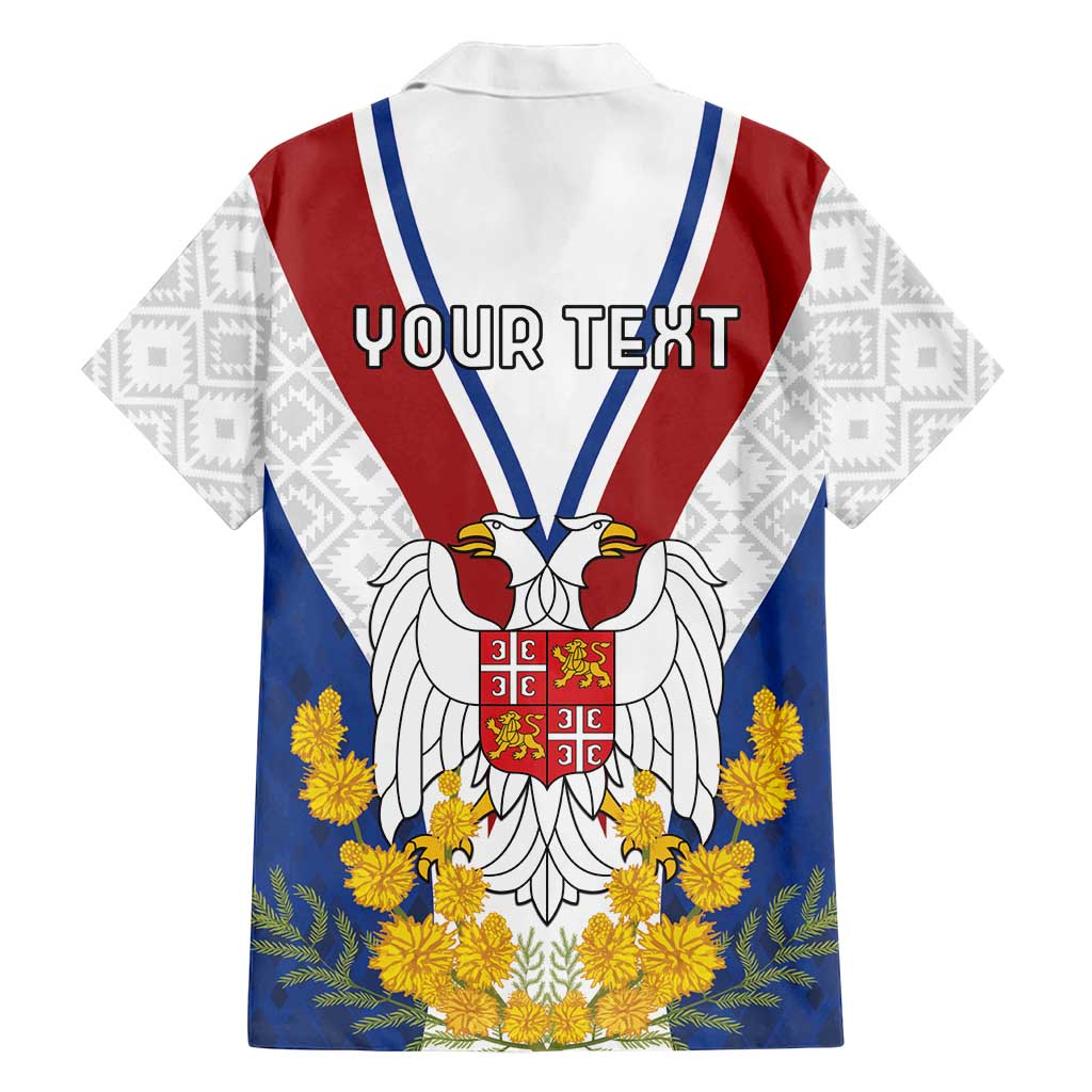 Personalized Serbia and Montenegro National Day Family Matching Puletasi and Hawaiian Shirt Coat Of Arms Flag Style Since1992